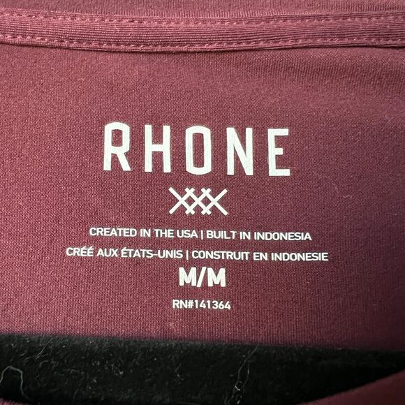 Rhone Reign Burgundy Long Sleeve Soft Sweat Wicking Top Size M - Picture 4 of 6
